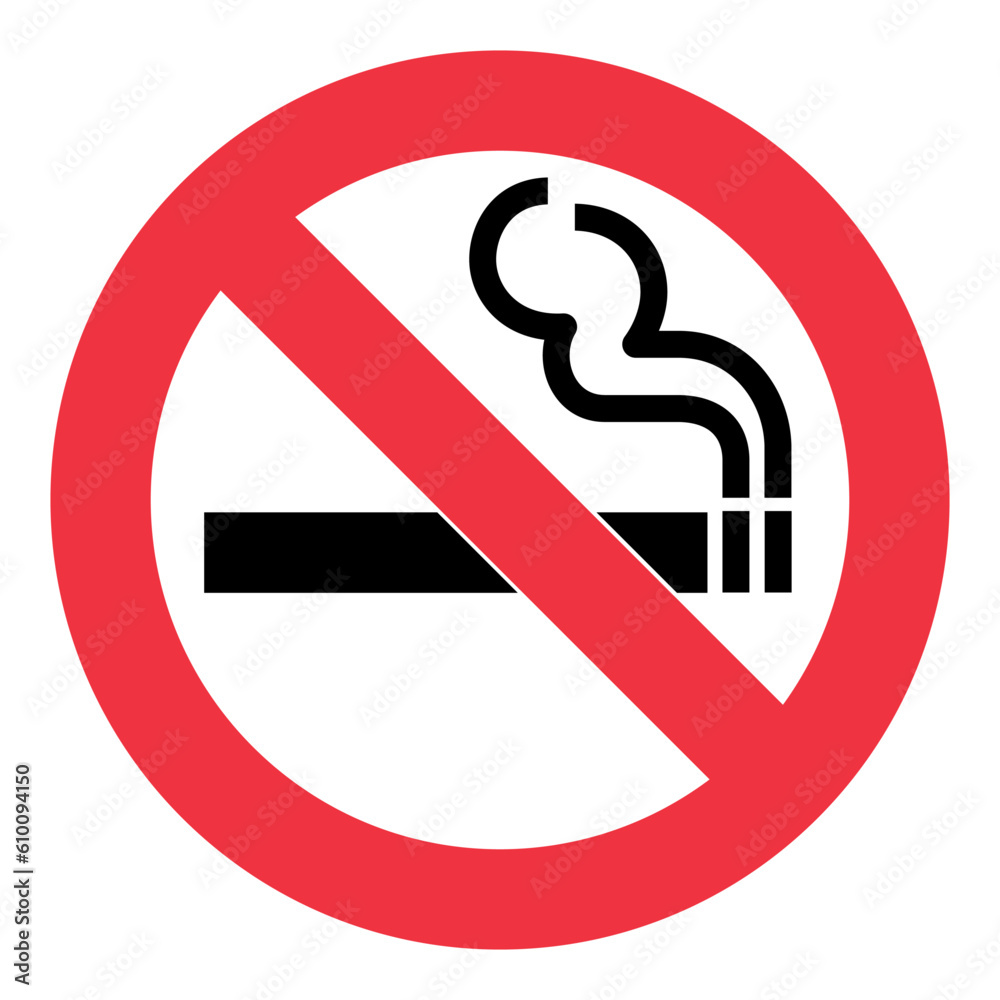 No smoking sign on white background, AIGA, DOT No smoking sign on white background, AIGA, DOT