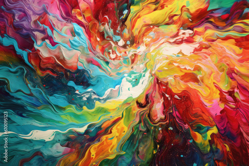 Colorful abstract swirls and lines in a rainbow of vibrant colors creating a dynamic and energetic background  generative ai