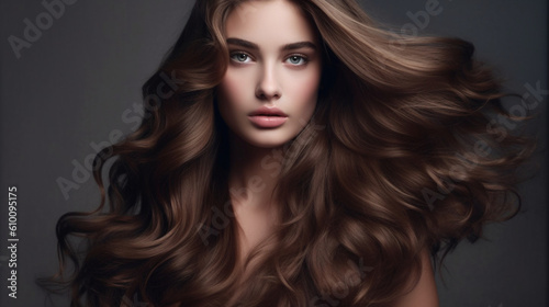 A voluminous and glamorous blowout showcasing the beauty of healthy, shiny hair Generative AI