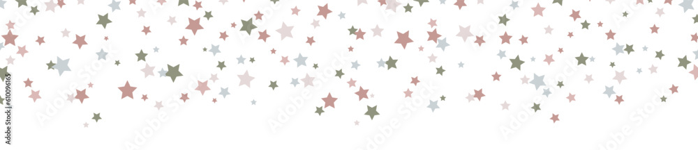 Stars vector icon. Chaotic elements. Seamless confetti stars background. Vector illustration	