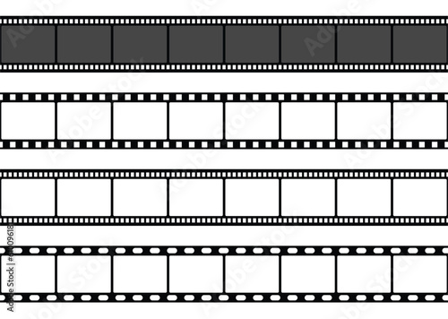 Film strip icon. Film strip icons on isolated background. Film strip isolated set. Vector illustration	