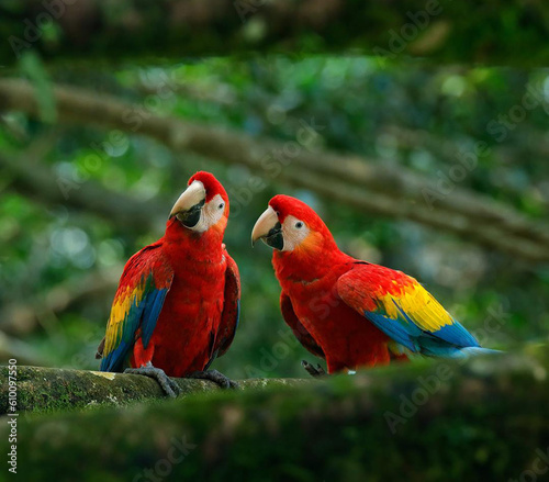 Jako parrots, in their abode of life