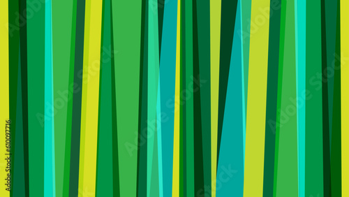 green background design with different shape of lines that forms a stripped trendy texture and pattern for an ecological poster