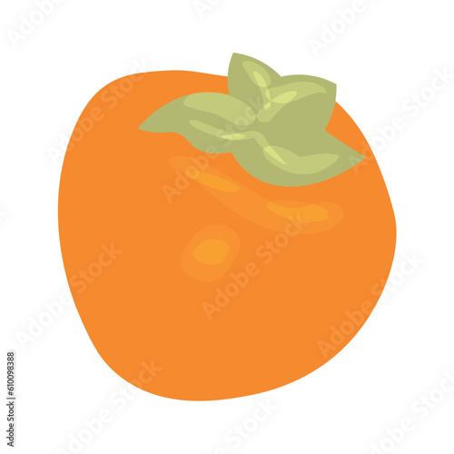 Ripe persimmon on white background