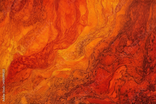 Fiery orange and red acid wash background with bold and dynamic patterns and textures, generative ai photo