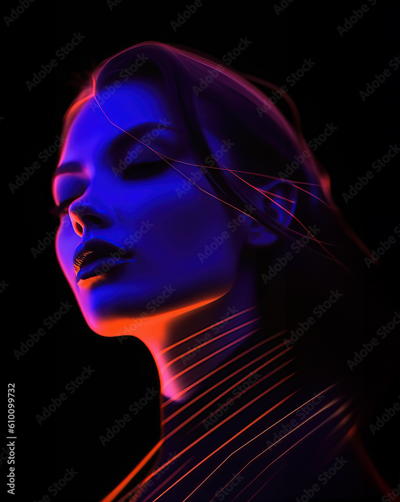 Strong women under neon lights, Women empowerment and determined concept, Women’s day banner , by Generative Ai Strong women under neon lights, Women empowerment and determined concept, Women’s day banner , by Generative Ai