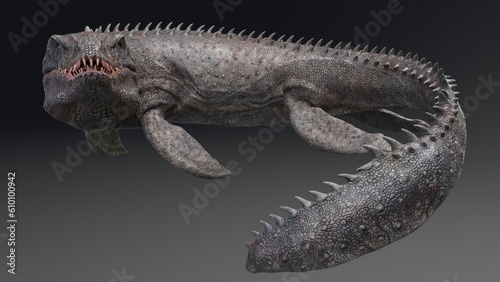 Mosasaurus  pose render of background. 3d rendering