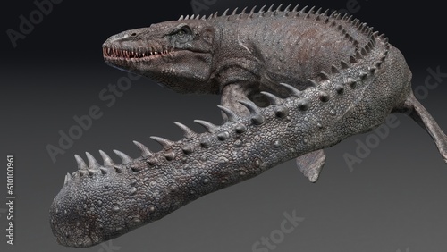 Mosasaurus  pose render of background. 3d rendering photo