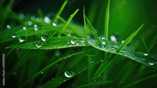 Lush Rain-Kissed Greens for your Desktop. Generative AI