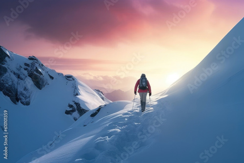 Frozen Adventure: Exploring Mountainous Terrain. Generative AI