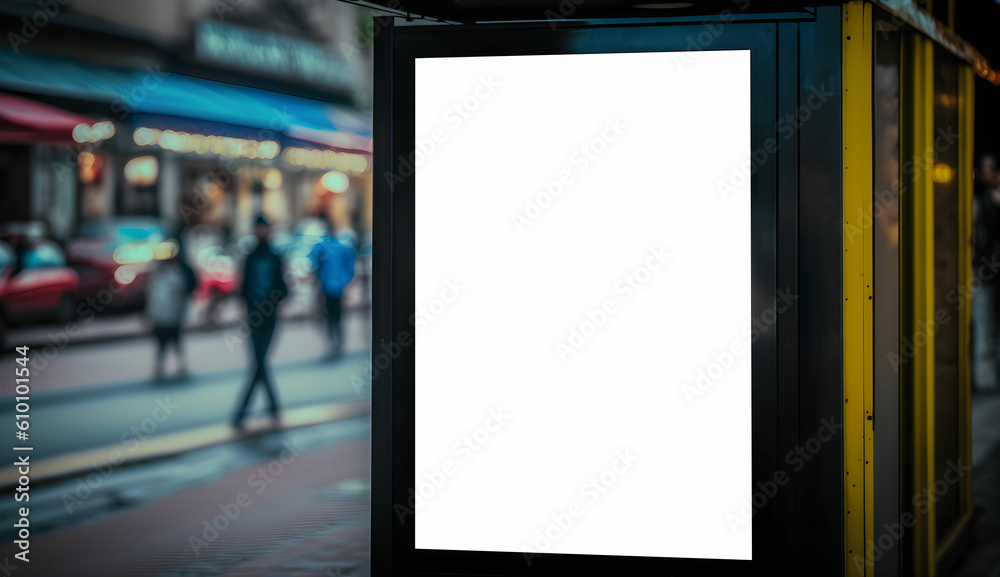 Digital Street Billboard mockup, Blank digital billboard on street in city for advertisement marketing or ad placement, Empty billboard mockup in night in modern city on roadside, generative ai Digital Street Billboard mockup, Blank digital billboard on street in city for advertisement marketing or ad placement, Empty billboard mockup in night in modern city on roadside, generative ai