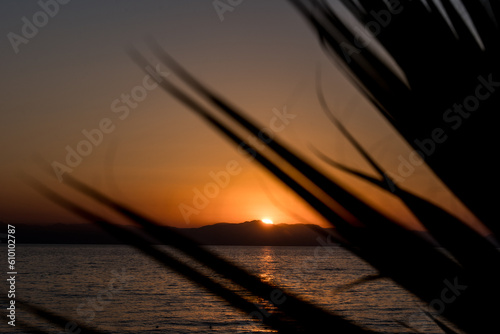 Fototapeta Naklejka Na Ścianę i Meble -  sunset on the sea, amazing view of taurus mountain range