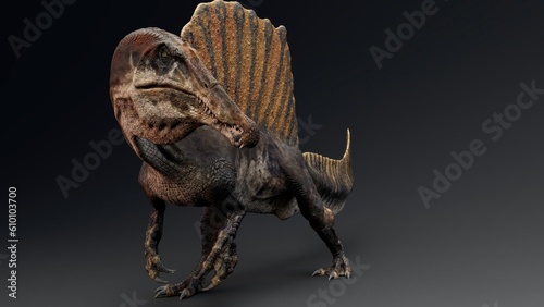 Spinosaurus pose render of background. 3d rendering