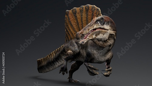 Spinosaurus  pose render of background. 3d rendering