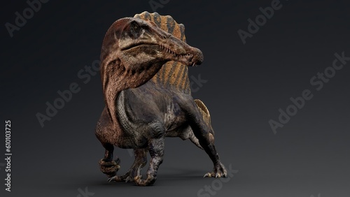 Spinosaurus pose render of background. 3d rendering