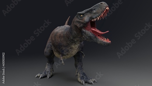 Tarbosaurus Bataar pose render of background. 3d rendering photo