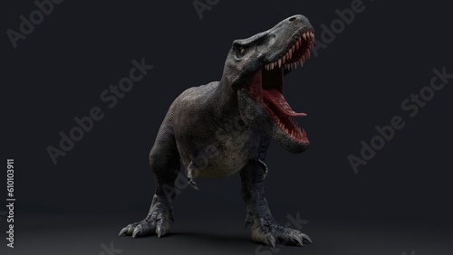 Tarbosaurus Bataar pose render of background. 3d rendering © racksuz