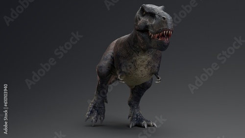 Tarbosaurus Bataar pose render of background. 3d rendering photo