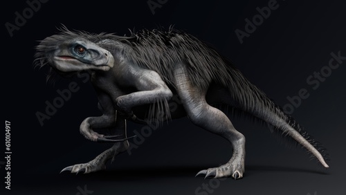 Therizinosaurus pose render of background. 3d rendering