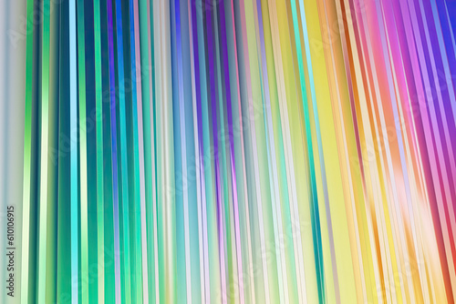 Rainbow holographic gradient stripes on a white background  generative ai