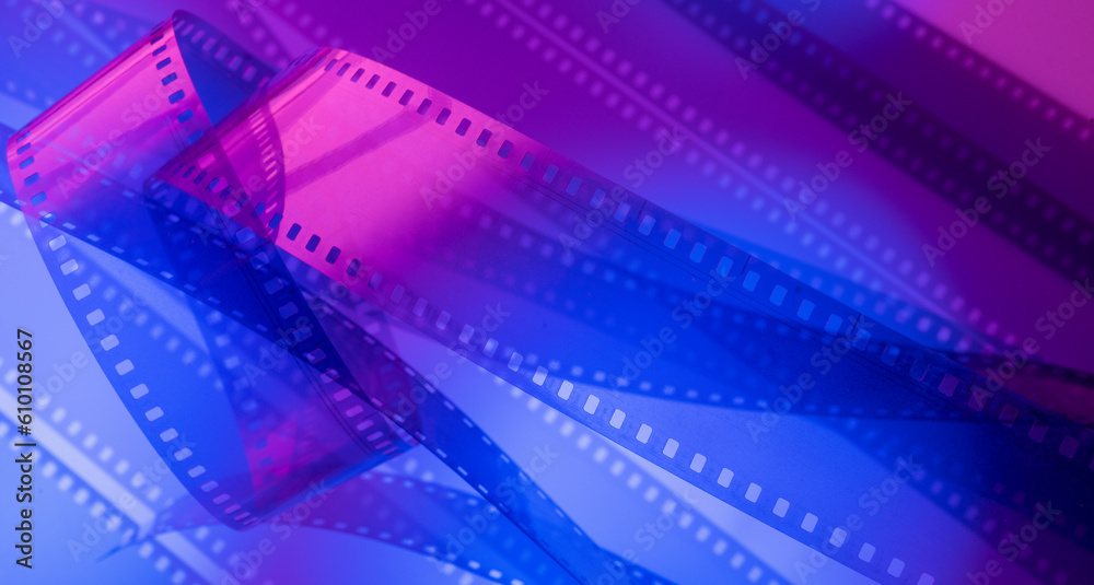 abstract colored background with film strip