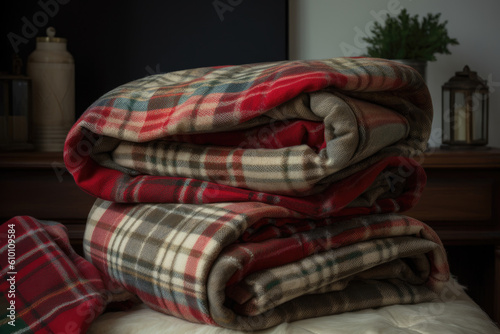 Soft and Cozy Tartan Plaid for a Warm and Inviting Feel, generative ai