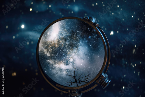 Sparkling Mirror Reflections of a Starry Night Sky, generative ai
