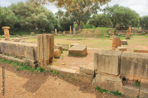 View of the ruins of the Roman city of Tipaza in Algeria photo
