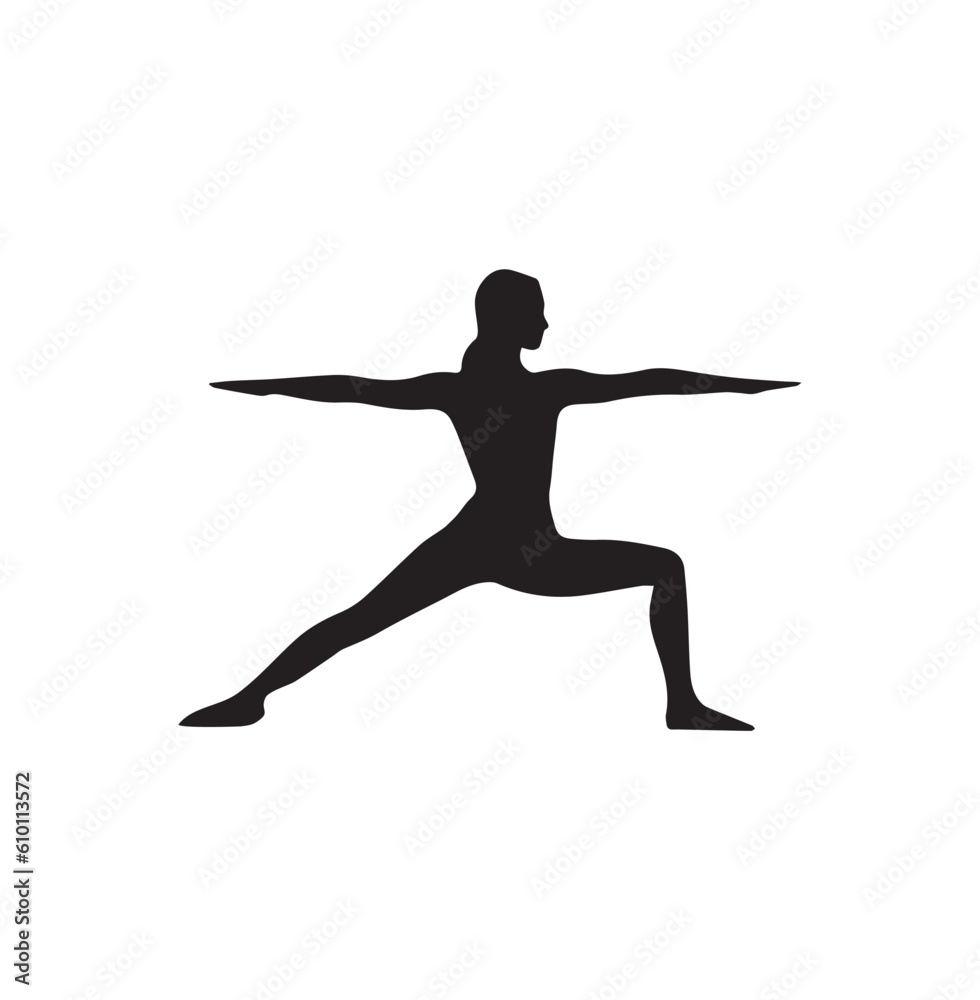  A beautiful girl in exercise silhouette illustration