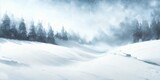 Winter background, snowy forest generative ai illustration, snowfall, winter weather