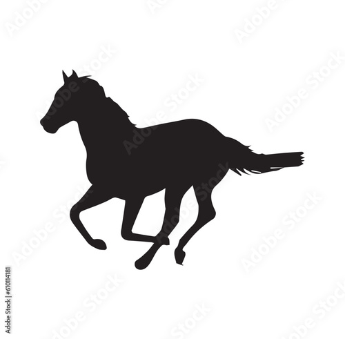  A beautiful running horse silhouette vector art