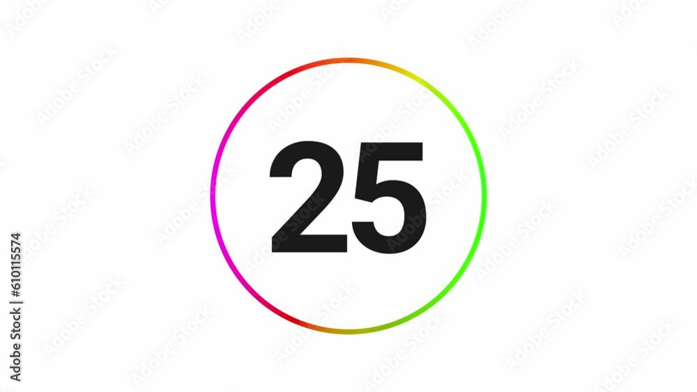 Stylish 30 seconds vivid gradient and black countdown timer on white bg. Circle shaped smooth animated indicator. Gradient line and black colour on white background. Stylish 30 seconds vivid gradient and black countdown timer on white bg. Circle shaped smooth animated indicator. Gradient line and black colour on white background.