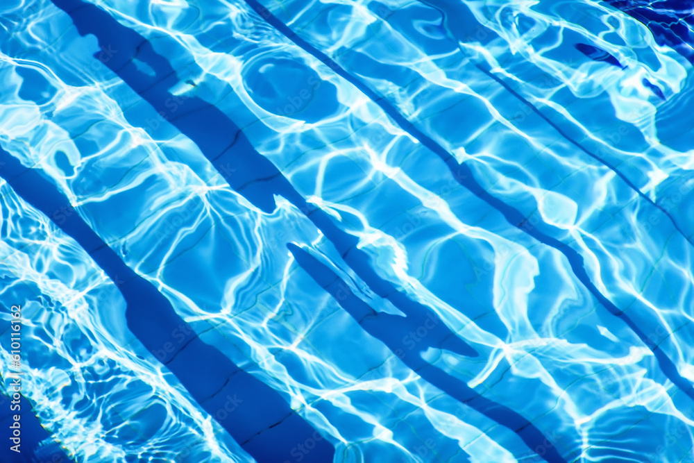 Swimming pool water with stairs