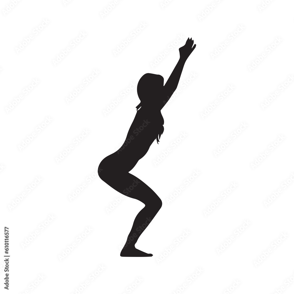  A girl in exercise silhouette illustration