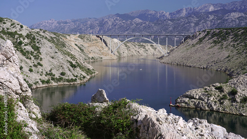 bridge over a river canyon in Croatia