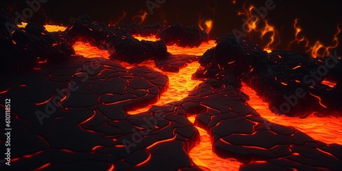 Magma, lava texture Background, Generative Ai