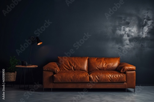 brown sofa in a room