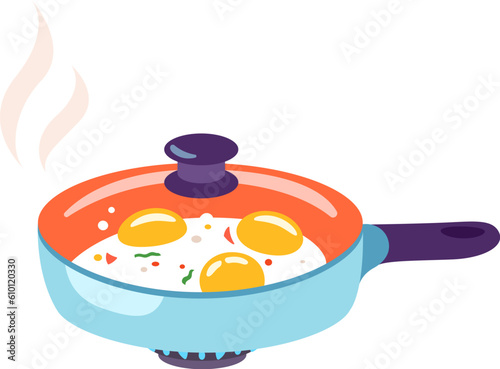 Eggs Frying In Pan