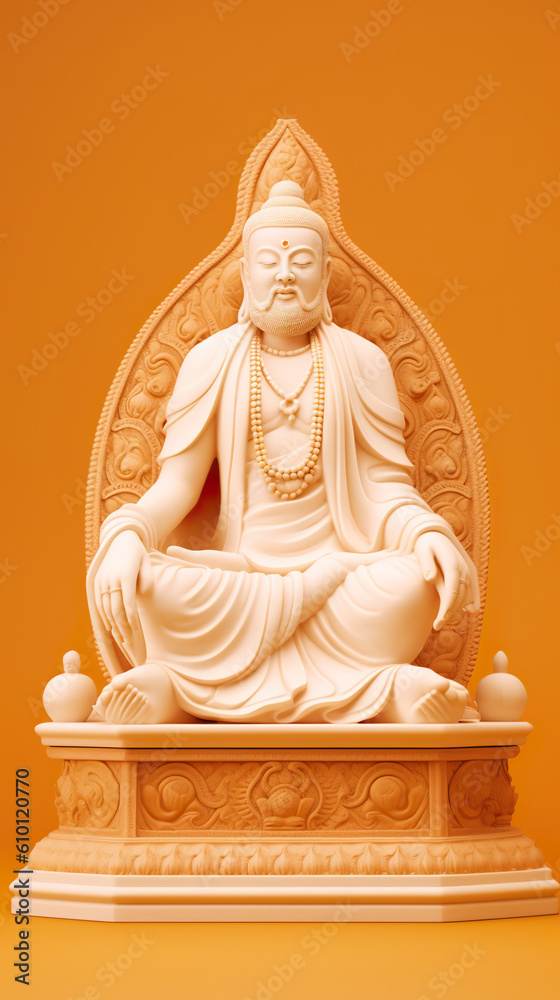 A statue of a man sitting in a lotus position. Generative AI. A statue of a man sitting in a lotus position. Generative AI.