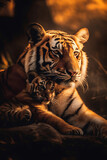 Portrait of  a Tiger during golden hour