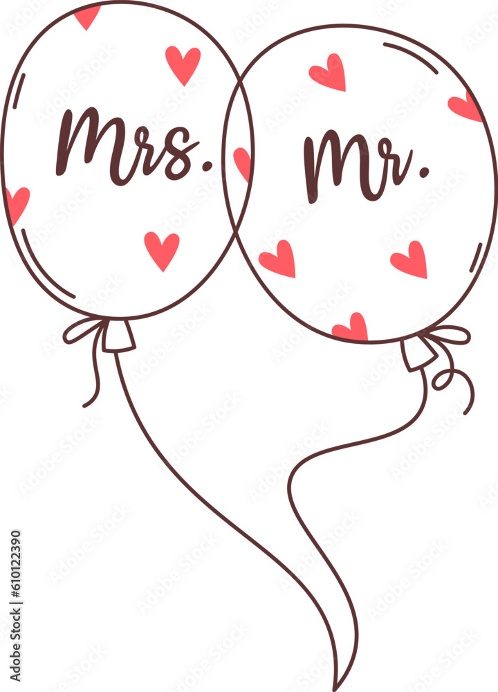 Mister And Missis Wedding Balloons