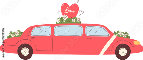 Wedding Decorated Limousine