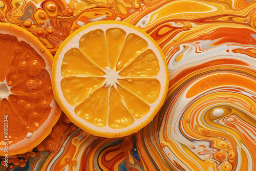 Orange colorful abstract pattern, Generative AI