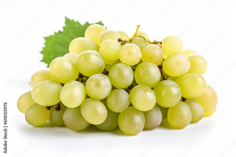 Appetizing tasty white table grapes. The concept of proper nutrition and vitamins in the crop. AI generated Appetizing tasty white table grapes. The concept of proper nutrition and vitamins in the crop. AI generated