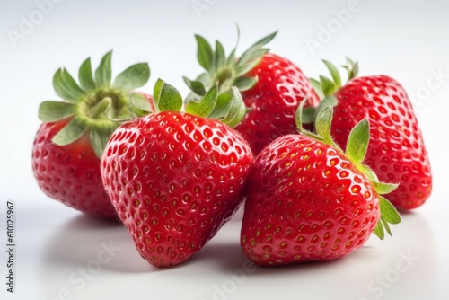 Appetizing tasty Strawberries. The concept of proper nutrition and vitamins in the crop. AI generated, human enhanced.
