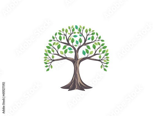 oak tree logo in circle shaped