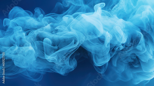 blue smoke on black background -Generative AI