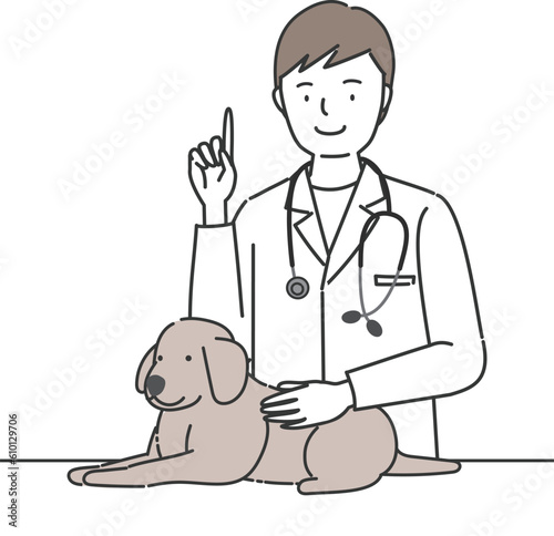 犬の診察をする獣医師