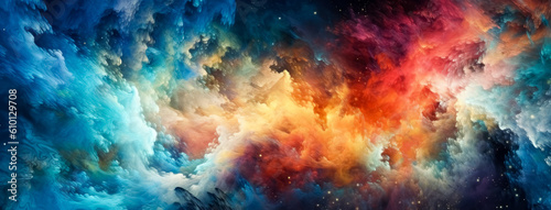 Colorful galaxy in space  in the style of detailed texture  ethereal and otherworldly atmosphere  textures  mysterious dreamscapes   nebula galaxy  dreamlike atmosphere  colorful fantasy  sci-fi.