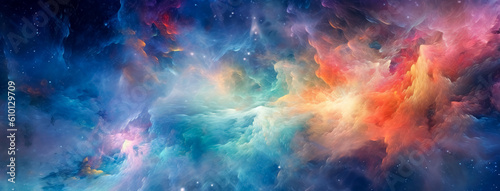 Colorful galaxy in space, in the style of detailed texture, ethereal and otherworldly atmosphere, textures, mysterious dreamscapes, nebula galaxy, dreamlike atmosphere, colorful fantasy, sci-fi.